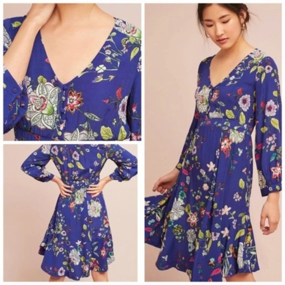 Maeve Anthropologie Maplewood Floral Viscose NWOT - Picture 2 of 8